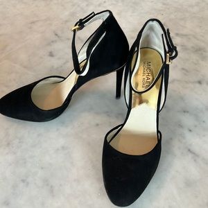 Michael Kors suede Mary Jane heels EUC worn once